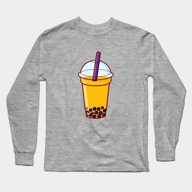 Peach Bubble Tea Long Sleeve T-Shirt by Hixon House